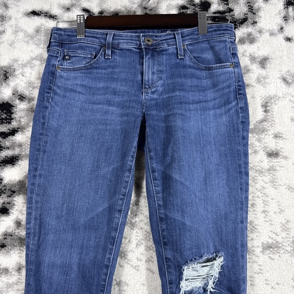 Adriano Goldschmied Legging Ankle‎ Jeans Womens 27R Distressed Skater Stretch - Picture 3 of 16